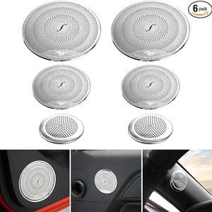 RT-TCZ Stainless Steel Speaker Audio Panel Kit or Ford Mustang 2015-2022 Silver